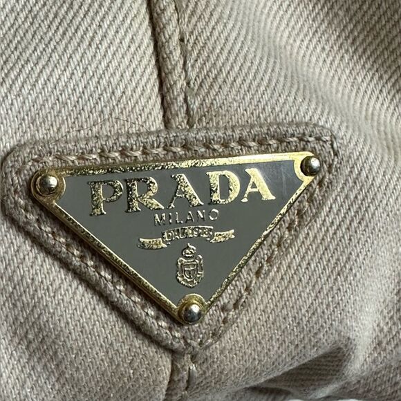 💯Authentic Prada Canapa Denim Medium Size 🍀 - Picture 5 of 17